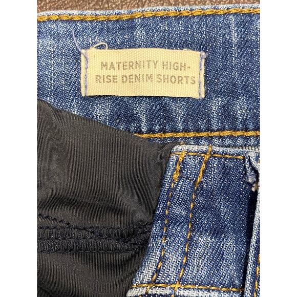 Madewell Maternity High Rise Denim Cutoff Short Elastic Adjustable Waist Size 27 - Picture 4 of 6